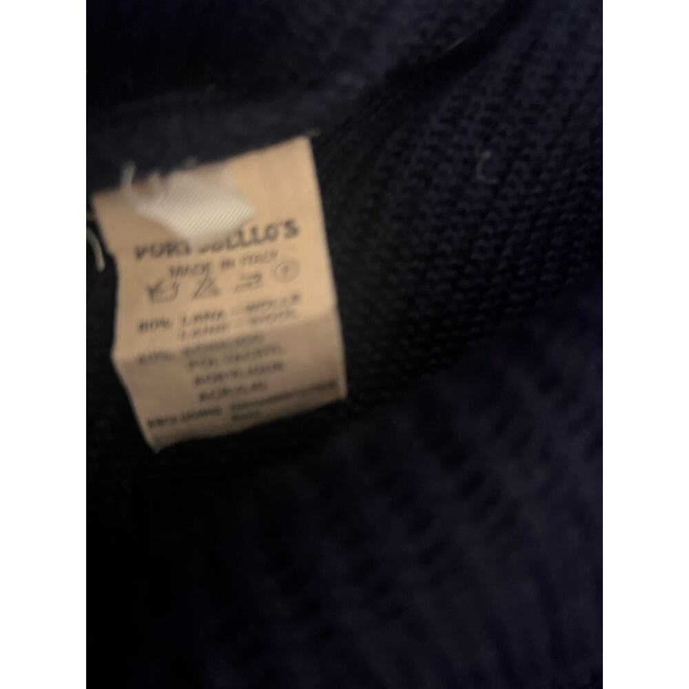 Portobellos VintageTwo-Button Knitted Sweate Blue Low Neck Long Sleeved - Picture 14 of 16